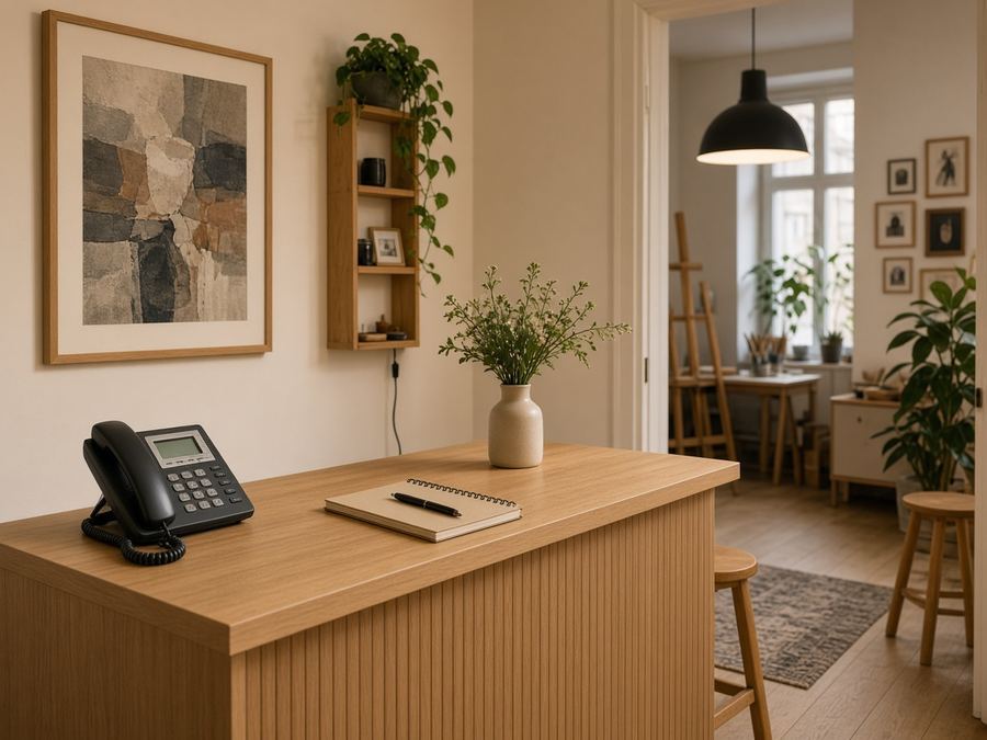 Contact desk at Tabouoverm Atelier in Košice