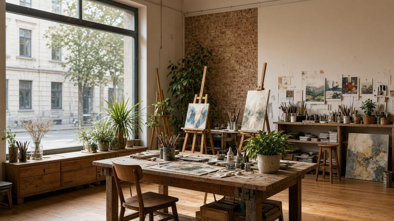 Adult art / drawing / painting studio at Tabouoverm Atelier